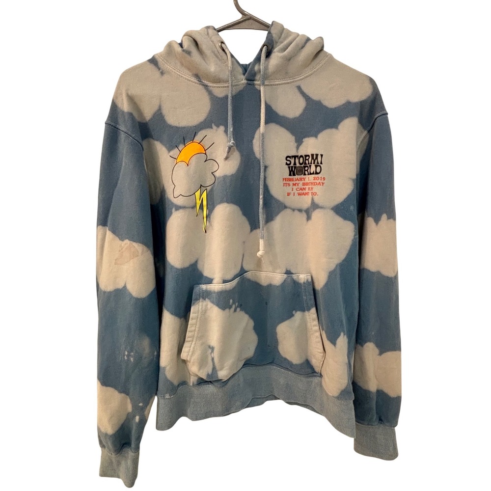Travis Scott Astroworld Stormi Cloud Hoodie Blue White Small Wish‎ You Were Here